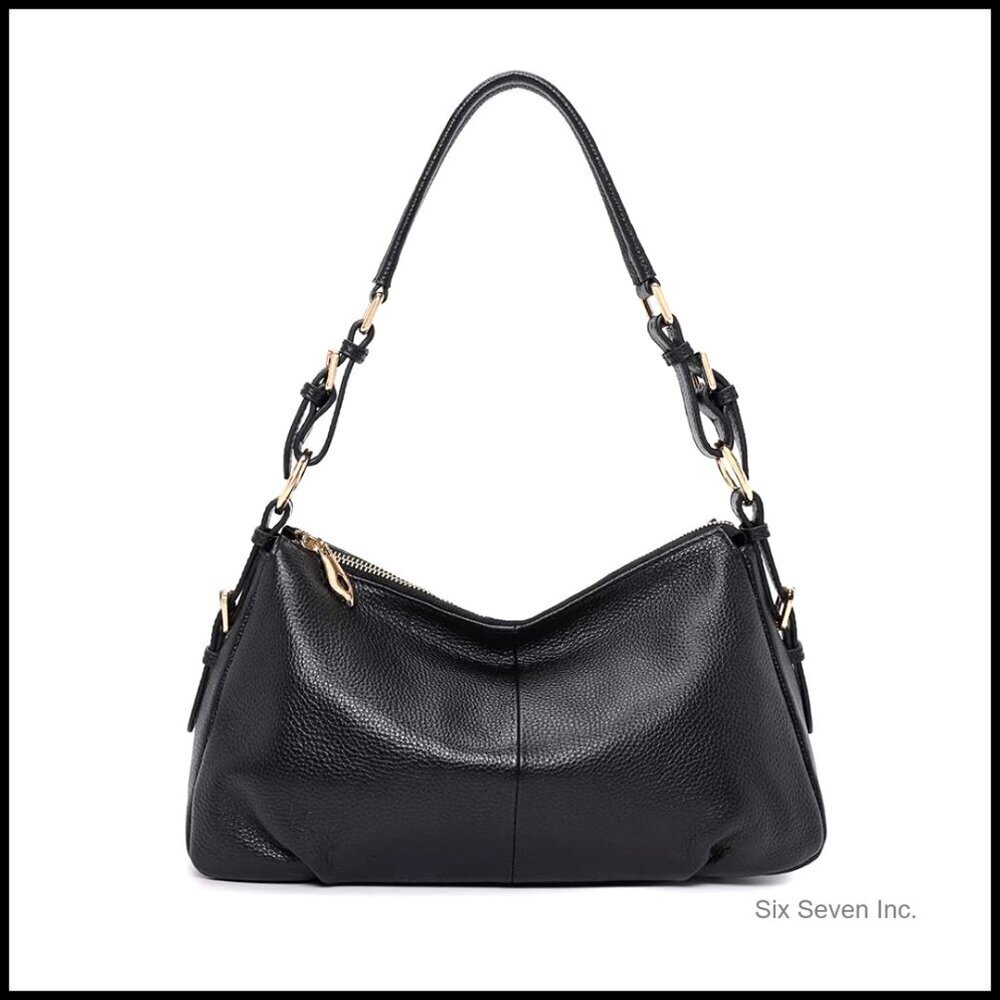 Soft Leather Hobo Handbag Vintage Top Handle Shoulder Purse Elegant Classic